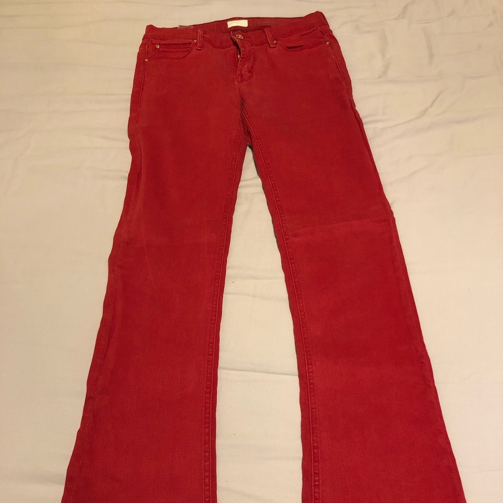 Red bootcut jeans